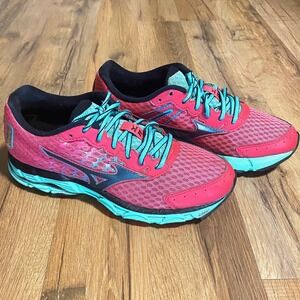 Mizuno Wave Inspire 11 Women Running Shoes Pink Teal Athletic Sneakers Size 7
